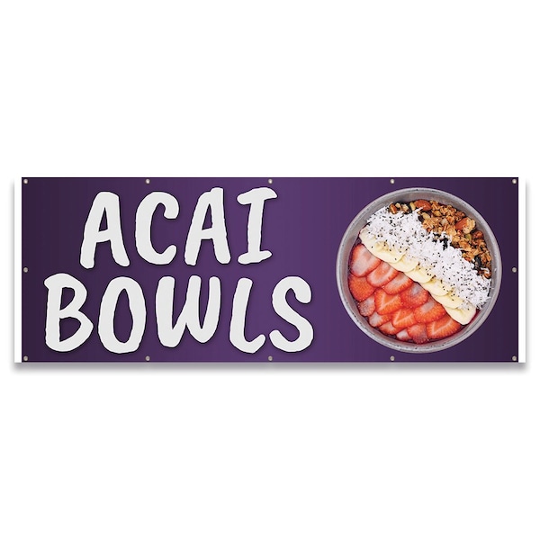 ACAI Bowls Banner Concession Stand Food Truck Single Sided